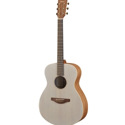 Yamaha STORIA I STORIA, Small Body, Folk Guitar, Solid Sitka Spruce Top, Mahogany Back & Sides, champagne gold open gear tuners, white semi-gloss finish